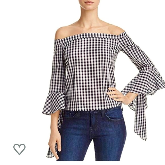 DO+BE Tops - Do + Be Gingham Off the Shoulder Blouse Top Sz S